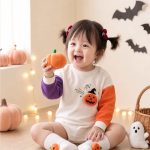 【66-90cm】ロンパース ベビー ハロウィン カラーバリ かぼちゃ
