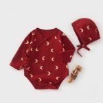 【52-80cm】ロンパース＆帽子 ベビー 月柄 シンプル - 画像 (5)