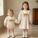 【66-130cm】ロンパースorワンピース 女の子 姉妹服 蝶結び 花柄 - 画像 (7)