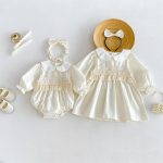 【66-130cm】ロンパースorワンピース 女の子 姉妹服 フランス風 レース - 画像 (7)