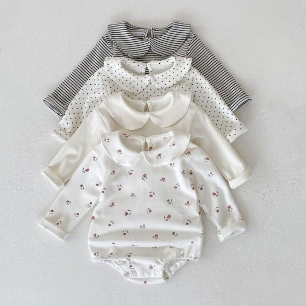 【66-90cm】長袖ロンパース ベビー コットン かわいい