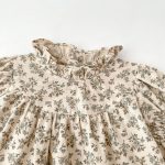 【66-130cm】ロンパースorワンピース ベビー フラワー パフスリーブ - 画像 (15)