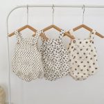 【66-90cm】ロンパース ベビー リブプリント サロペット - 画像 (9)