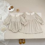 【66-130cm】ロンパースorワンピース 女の子 姉妹服 フランス風 フラワー - 画像 (6)