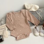 【66-90cm】ロンパースorパンツ ベビー服 リブドット 花柄 - 画像 (6)
