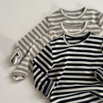 【73-100cm】Tシャツ ボーダー ニット クルーネック 男女兼用 ベビー キッズ - 画像 (9)