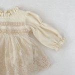 【66-90cm】ロンパース ベビー ワッフル レースフリル - 画像 (7)