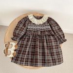 【66-130cm】ロンパースorワンピース ベビー レトロ チェック - 画像 (10)