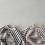 【66-90cm】ロンパース ベビー 韓国風 ボーダー柄 - 画像 (6)