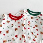 【66-90cm】ロンパース ベビー クリスマス柄 長袖 3点セット - 画像 (10)