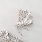 【66-90cm】長袖ロンパース ベビー 小花柄 襟付き - 画像 (11)
