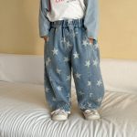 【80-150cm】パンツ キッズ デニム スター柄 - 画像 (3)