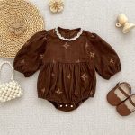 【66-130cm】ロンパースorワンピース 姉妹コーデ 刺繍 コーデュロイ - 画像 (3)