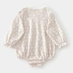 【66-90cm】ロンパース レトロ フラワー柄 可愛い 肌に優しい - 画像 (3)