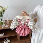 【66-100cm】トップスorサロペット ベビー ストライプ スウィート - 画像 (13)