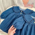 【80-120cm】ワンピース 女の子 デニム フリル - 画像 (6)