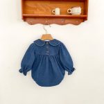 【66-90cm】ロンパース ベビー デニム 蝶結び付き - 画像 (9)