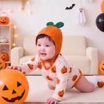 【66-90cm】ロンパース&帽子 可愛い かぼちゃ プリント ハロウィン - 画像 (10)