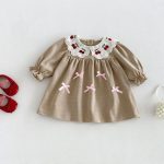 【73-110cm】ワンピース 女の子 リボン付き 刺繍 - 画像 (7)