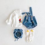 【66-90cm】サロペロンパース&クマ耳帽子 ベビー デニム かわいい - 画像 (3)