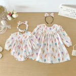 【66-90cm】ロンパース or ワンピース ベビー アイスクリーム プリント - 画像 (7)