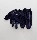 【73-120cm】セットアップ キッズ服 カジュアル スポーツ ステッチ - 画像 (3)