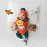 【66-90cm】ロンパース ベビー ハロウィン 可愛い カボチャ柄