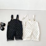 【73-110cm】サロペット ベビー オシャレ デニム ドット - 画像 (2)