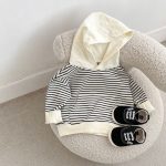 【73-110cm】トップス ベビー 帽子付き ボーダー - 画像 (6)