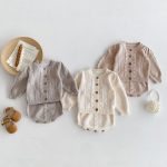 【66-100cm】サロペットパンツ ベビー ニット 無地 - 画像 (7)