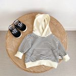 【73-110cm】トップス ベビー 帽子付き ボーダー - 画像 (3)