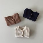 【66-100cm】カーディガン ベビー ナチュラル ワッフル 無地 - 画像 (7)