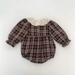 【66-130cm】ロンパースorワンピース ベビー レトロ チェック - 画像 (12)