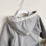 【66-90cm】ロンパース ベビー レース フード付き スウェット風 - 画像 (9)