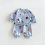 【80-130cm】セットアップ  男の子 熊プリント カートゥーン - 画像 (8)
