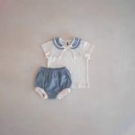 【66-90cm】セットアップ ベビー セーラー風 カラーバリ - 画像 (6)