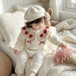 【66-90cm】ロンパース ベビー イチゴ襟 リボン付き - 画像 (8)