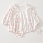【66-90cm】ロンパース 可愛い ピンク ローズ 肌に優しい ベビー服 - 画像 (4)