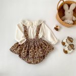 【66-90cm】トップスorサロペット ベビー レース 花柄 - 画像 (3)