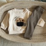 【66-100cm】セットアップ ベビー 刺繍 ボーダー トレーナー レギンス - 画像 (9)