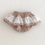 【66-100cm】キュロット ベビー チェック柄 レースフリル - 画像 (15)