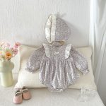 【66-90cm】ロンパース ベビー フラワー フリル - 画像 (5)