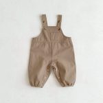 【66-100cm】サロペット ベビー ポケット付き 無地 - 画像 (5)