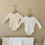 【66-90cm】ロンパース ベビー フリル襟 無地