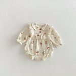 【66-90cm】ロンパース ベビー イチゴ柄 可愛い - 画像 (6)