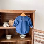【66-130cm】ロンパースorワンピース 女の子 姉妹服 セーラー襟 デニム - 画像 (10)