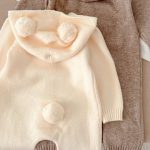 【66-100cm】ロンパース ベビー くま耳フード付き シンプル - 画像 (9)
