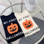 【66-90cm】ロンパース ベビー ハロウィン かぼちゃロゴ - 画像 (7)