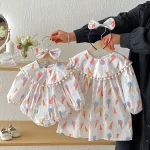 【66-90cm】ロンパース or ワンピース ベビー アイスクリーム プリント - 画像 (4)