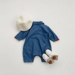 【66-90cm】オールインワン ベビー 韓国風 デニム - 画像 (4)